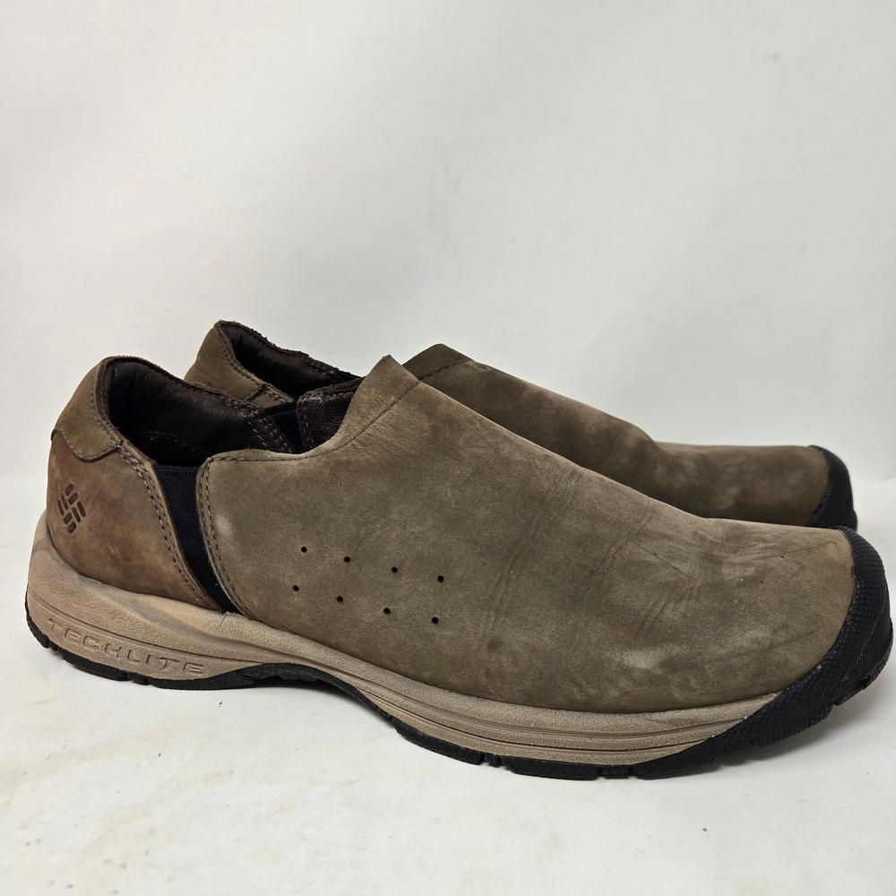 Columbia Mens Techlite Brown Suede Slip On Loafer Outdoor Shoes BM2432-231 Sz 13